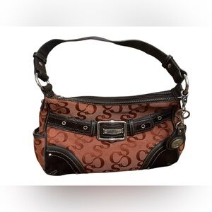 Sophia Caperelli Brown and Tan Monogram Shoulder Bag